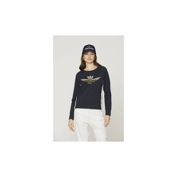 Puserot je Fleecet Aeronautica Militare FE1831DF52508184 Mustat 158 - 162 cm/XS