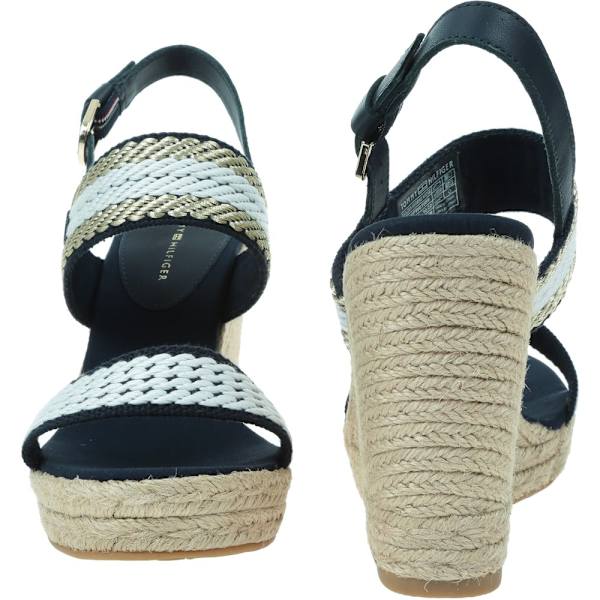 Sandaalit Tommy Hilfiger Golden Webbing Wedge Valkoiset,Tummansininen 39
