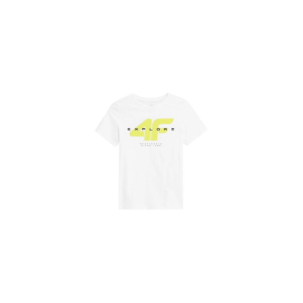 T-shirts 4F 4FJSS23TTSHM29010S Hvid 122 - 127 cm