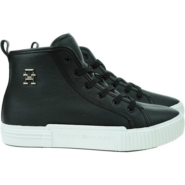 Sko Tommy Hilfiger Vulc Leather Sneaker Hi Sort 36