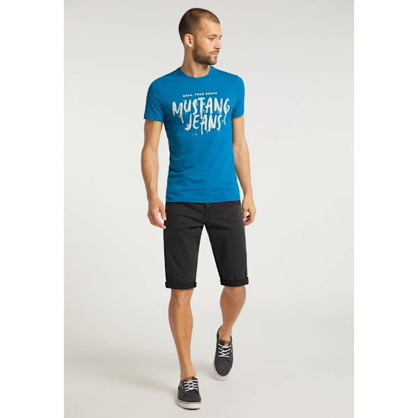 Shirts Mustang Aaron C Print Blå 164 - 169 cm/S