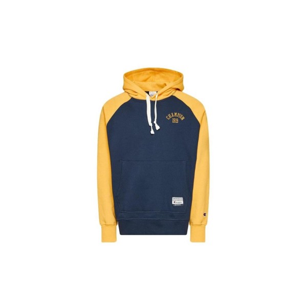 Puserot je Fleecet Champion Hooded Sweatshirt Tummansininen,Keltaiset 183 - 187 cm/L
