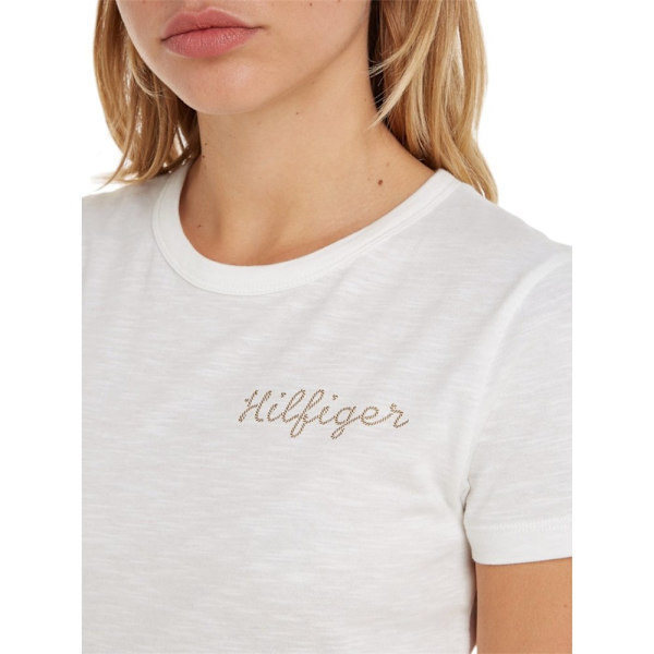 T-paidat Tommy Hilfiger WW0WW37860YBL Valkoiset 168 - 172 cm/M