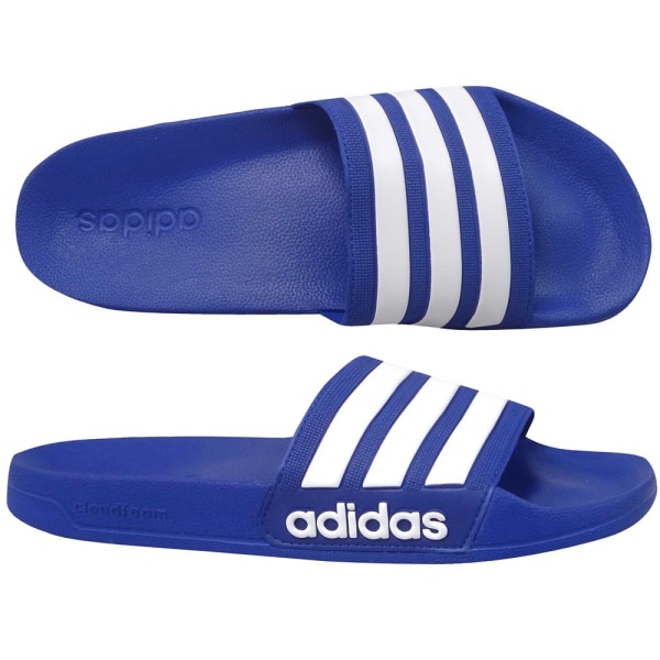 Tofflor Adidas Adilette Shower Blå,Vit 44.5