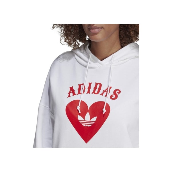 Puserot je Fleecet Adidas Vday Hoodie Valkoiset 158 - 163 cm/S