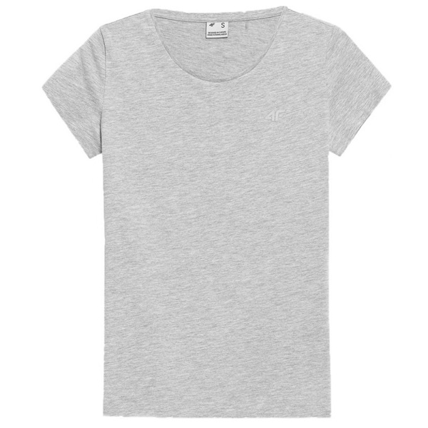 T-shirts 4F SS23TTSHF580CHODNYJASNYSZARY Grå 162 - 165 cm/XS