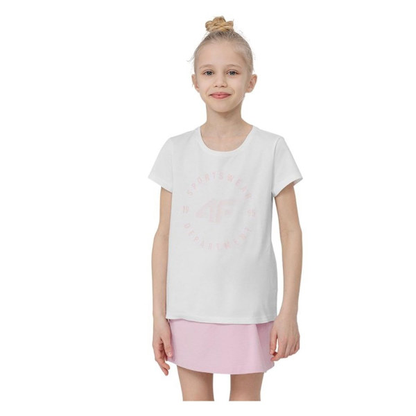 T-paidat 4F JTSD003 Valkoiset 122 - 127 cm