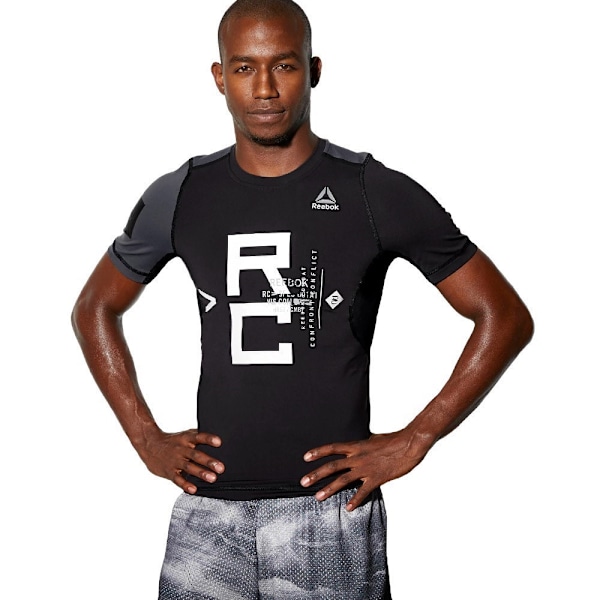 T-shirts Reebok Combat SS Rash Guard Sort,Grå 170 - 175 cm/S