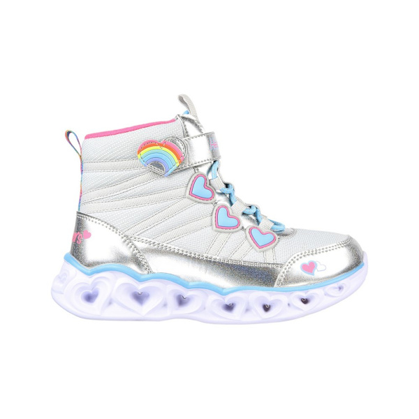 Skor Skechers Heart Lights Silver,Gråa 34