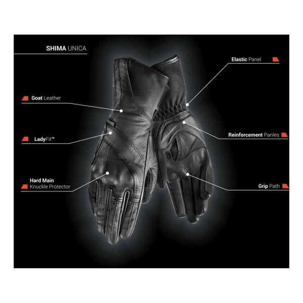 Handsker Shima Unica Sort XS/16,5-17,8 cm