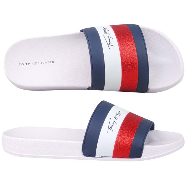Rantakengät Tommy Hilfiger Smile Print Pool Slide Valkoiset,Tummansininen,Punainen 40