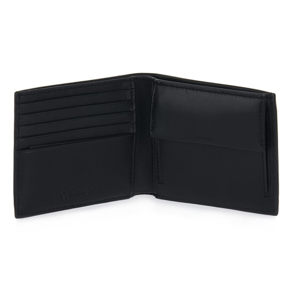 Lompakot Calvin Klein Lux Plaque Bifold Scc Wcoin Mustat