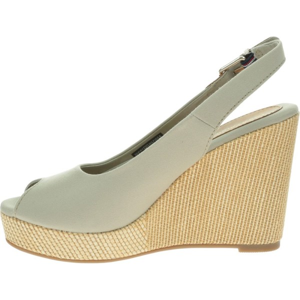 Sandaler Tommy Hilfiger Iconic Elena Sling Back Wedge Oliv 40