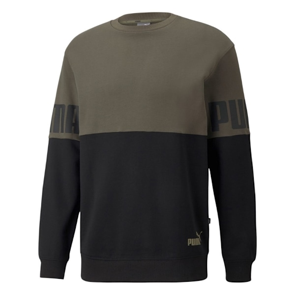 Puserot je Fleecet Puma Power Colorblock Crew Mustat,Oliivinväriset 182 - 187 cm/L