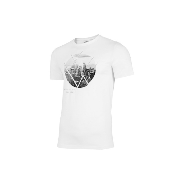 T-shirts 4F TSM023 Hvid 176 - 179 cm/M
