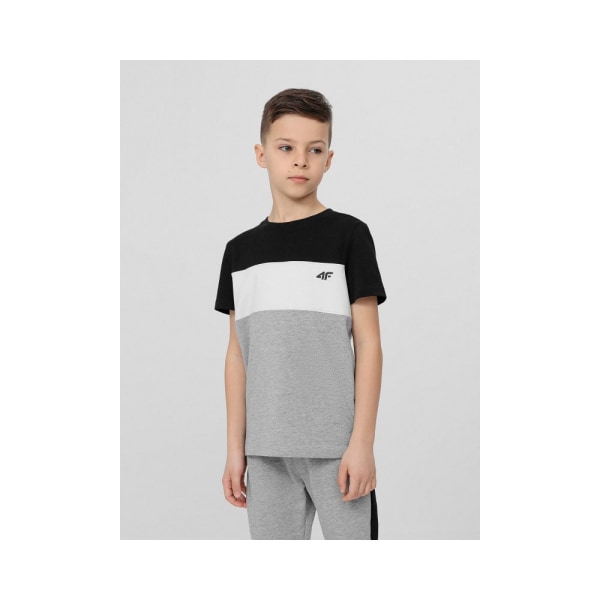 T-shirts 4F JTSM007 Sort,Grå,Hvid 122 - 127 cm