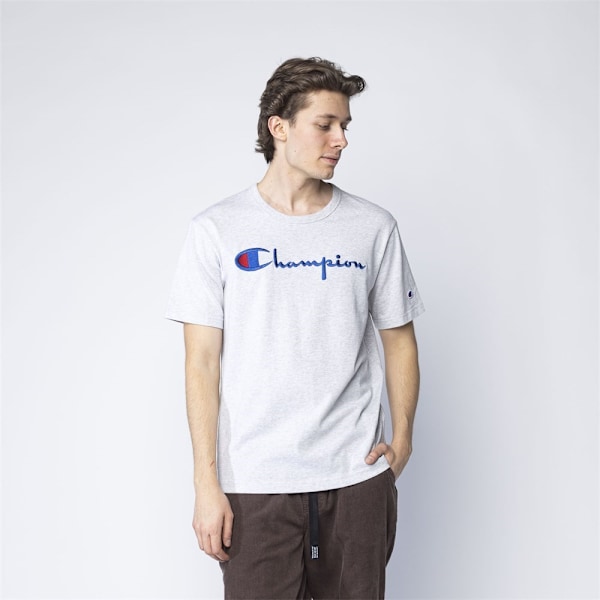 T-paidat Champion Reverse Weave Script Logo Harmaat 178 - 182 cm/M