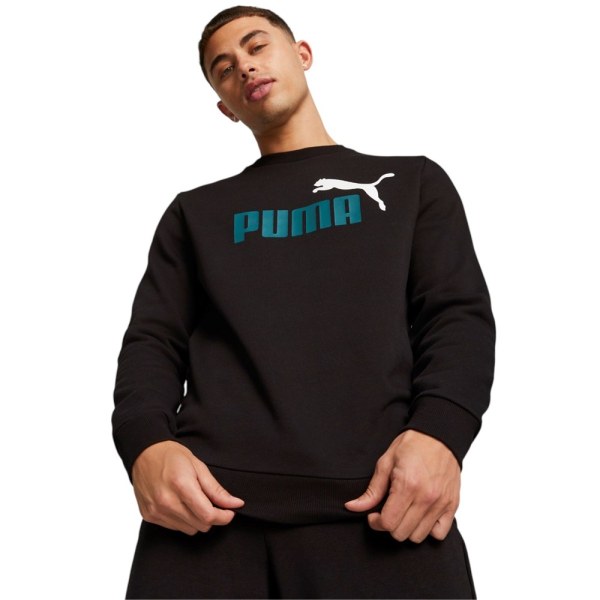 Puserot je Fleecet Puma Ess 2 Col Big Logo Crew Fl Mustat 176 - 181 cm/M