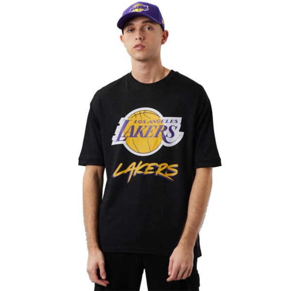 Shirts New Era Nba Los Angeles Lakers Script Mesh Svarta 183 - 187 cm/L