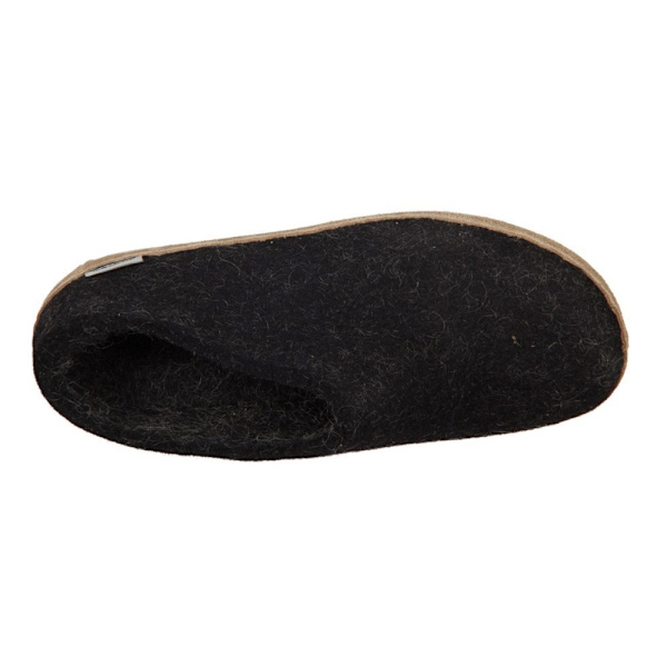 Hjemmesko Glerups DK Charcoal Lammwollfilz Sort 45