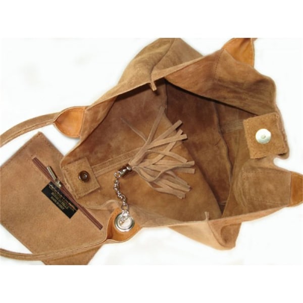 Håndtasker Vera Pelle Zamsz XL A4 Shopper Bag Camel Honning