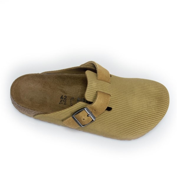 Tofflor Birkenstock Boston Corduroy Cork Oliv 45