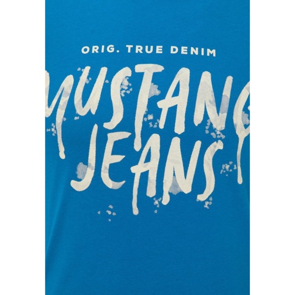 Shirts Mustang Aaron C Print Blå 164 - 169 cm/S