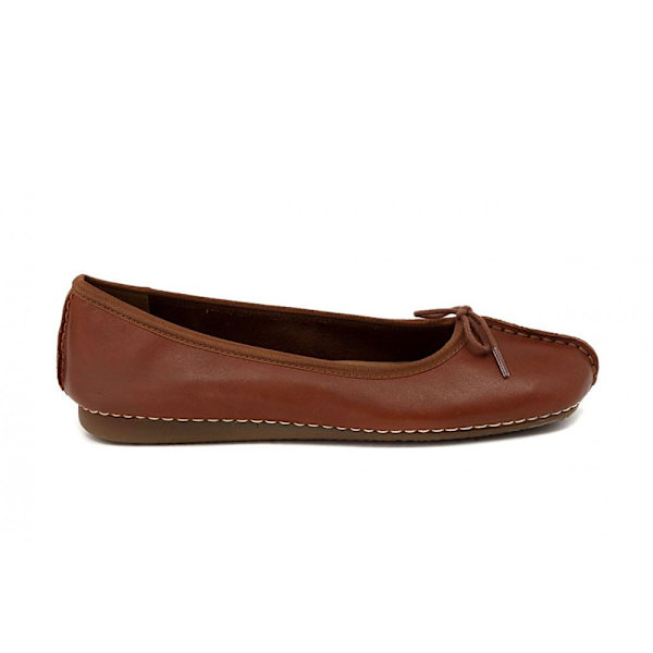 Ballerina Clarks Freckle DK Tan Brun 39