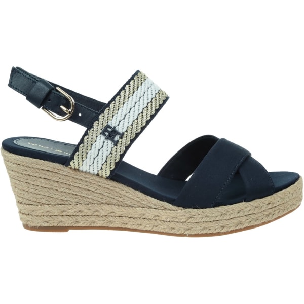 Sandaler Tommy Hilfiger Golden Webbing Mid Wedge Sort 40
