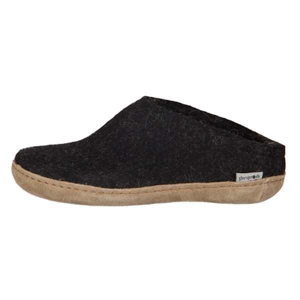 Hjemmesko Glerups DK Charcoal Lammwollfilz Sort 45