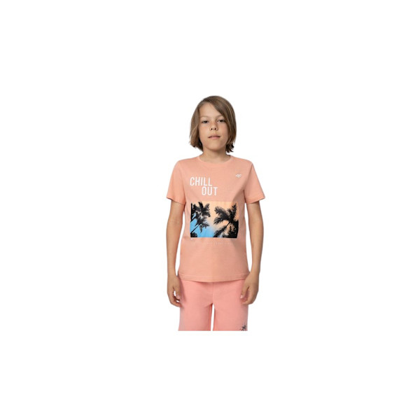 T-shirts 4F 4FJSS23TTSHM28864S Creme 122 - 127 cm