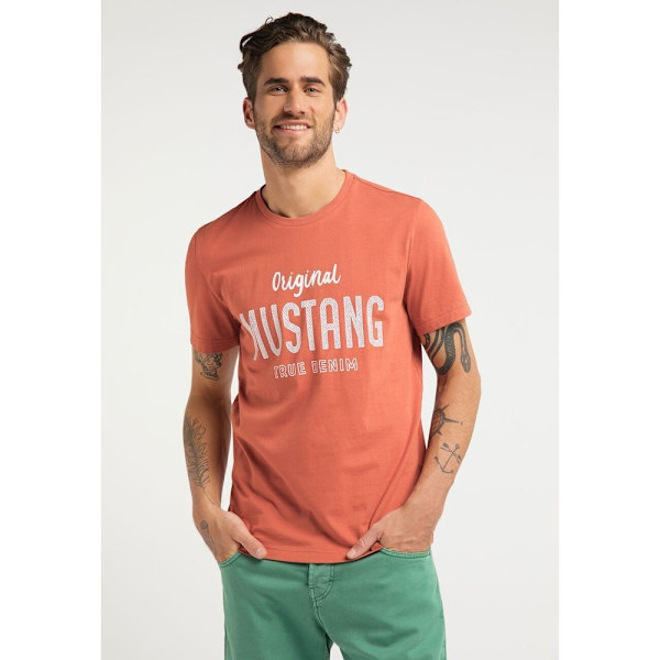 Shirts Mustang Alex C Print Orange 164 - 169 cm/S