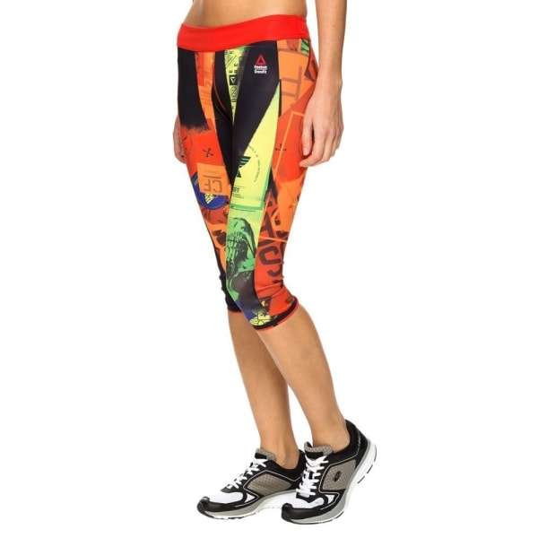 Housut Reebok Rcf Chase Capri Primed Keltaiset,Mustat,Oranssin väriset 158 - 163 cm/XS