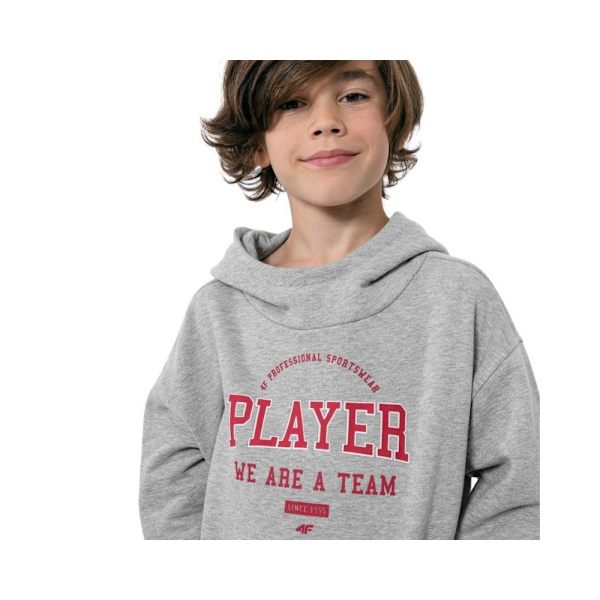 Sweatshirts 4F JBLM006 Gråa 122 - 127 cm