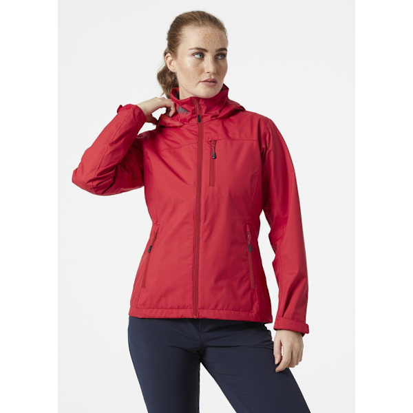 takki Helly Hansen Crew Hooded Tummanpunainen 166 - 170 cm/M