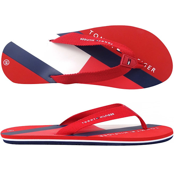 Flip-flops Tommy Hilfiger Flag Print Flip Flop Rød 35