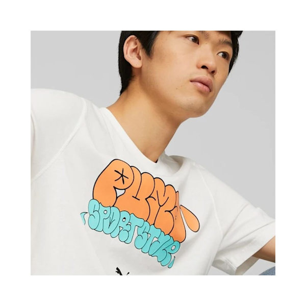Shirts Puma Tshirt Graffiti Tee Gula,Blå,Vit 176 - 181 cm/M