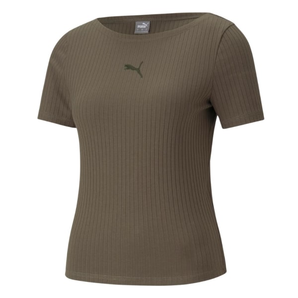 T-shirts Puma Her Ribbed Slim Tee Brun 170 - 175 cm/M