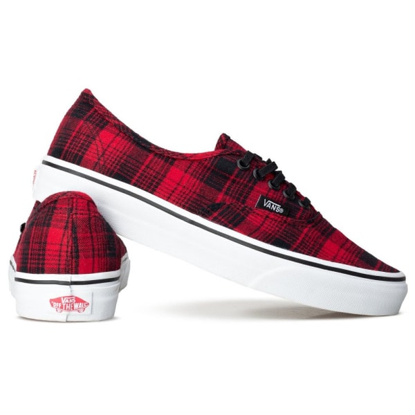 Sneakers low Vans Authentic Plaid Sort,Rød,Hvid 36