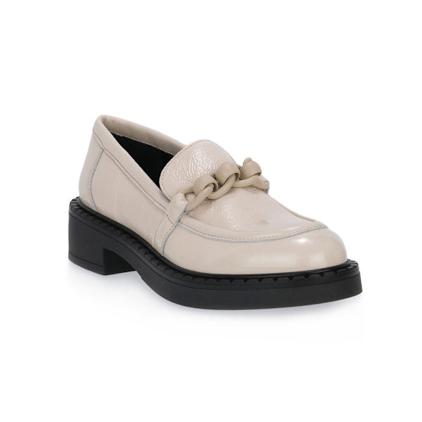 Mokkasiner Frau Naplack Conchiglia Creme 37