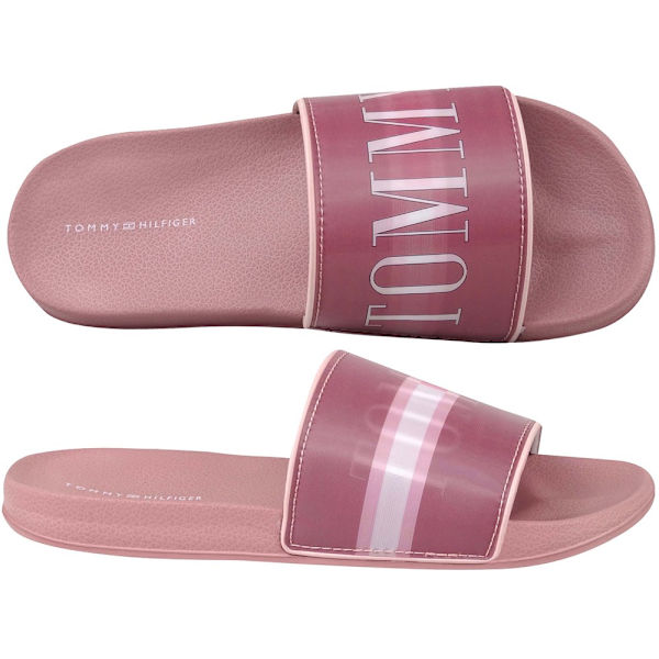 Tøffel Tommy Hilfiger Holographic Pool Slide Pink 37