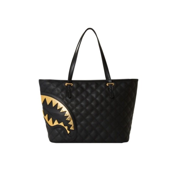 Handväskor Sprayground Black Mamba Quilted Tote Bag Svarta