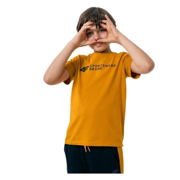 T-shirts 4F JTSM003 Gul 122 - 127 cm