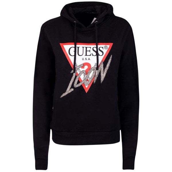 Puserot je Fleecet Guess Iconic Hood Mustat 158 - 162 cm/XS