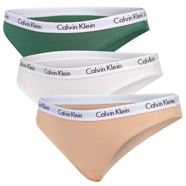Majtki Calvin Klein Carousel 3 PACK Beige,Grøn,Hvid XS