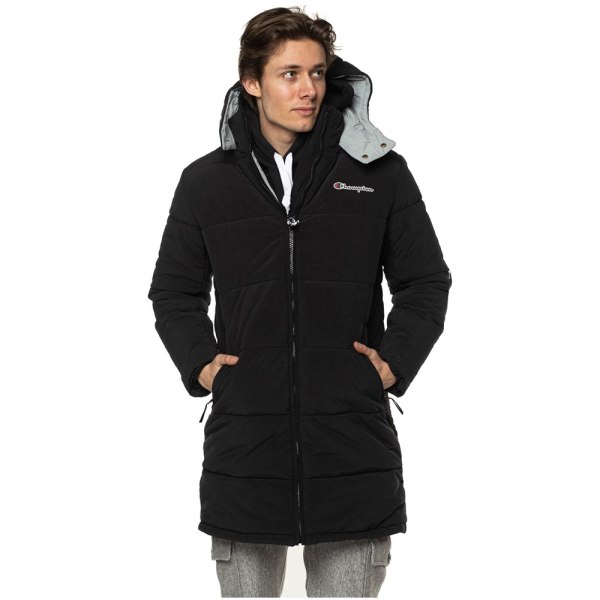 Jakker Champion Script Logo Back Padded Hooded Sort 178 - 182 cm/M