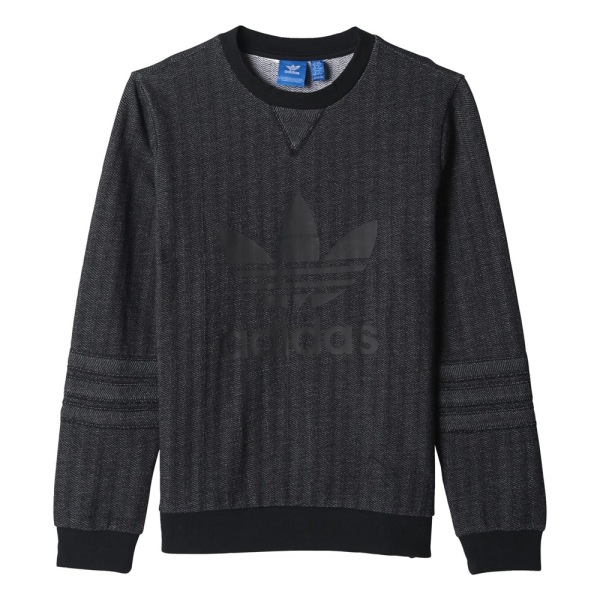Puserot je Fleecet Adidas Trefoil Sweatshirt Mustat 135 - 140 cm/S