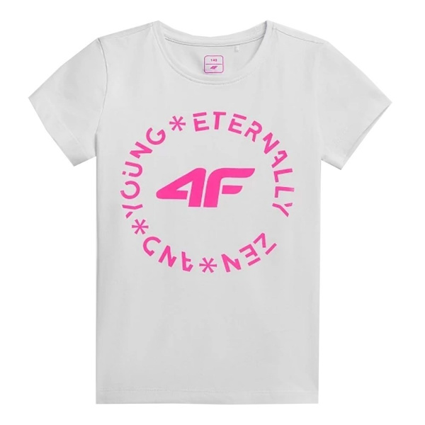 T-shirts 4F JTSD005A Hvid 146 - 151 cm