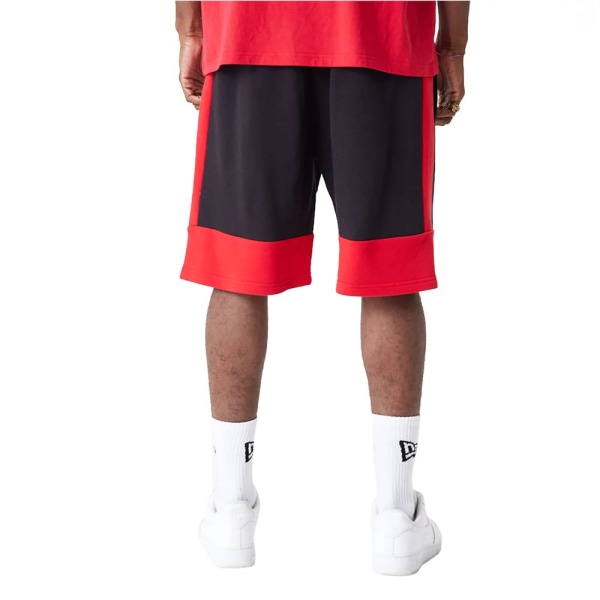 Byxor New Era Nba Colour Block Short Bulls Svarta,Röda 183 - 187 cm/L