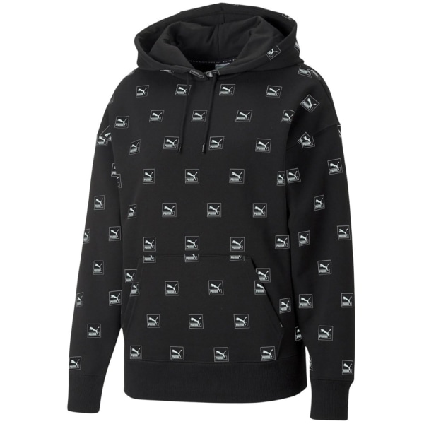 Puserot je Fleecet Puma Brand Love Aop Hoodie FL Mustat 170 - 175 cm/M